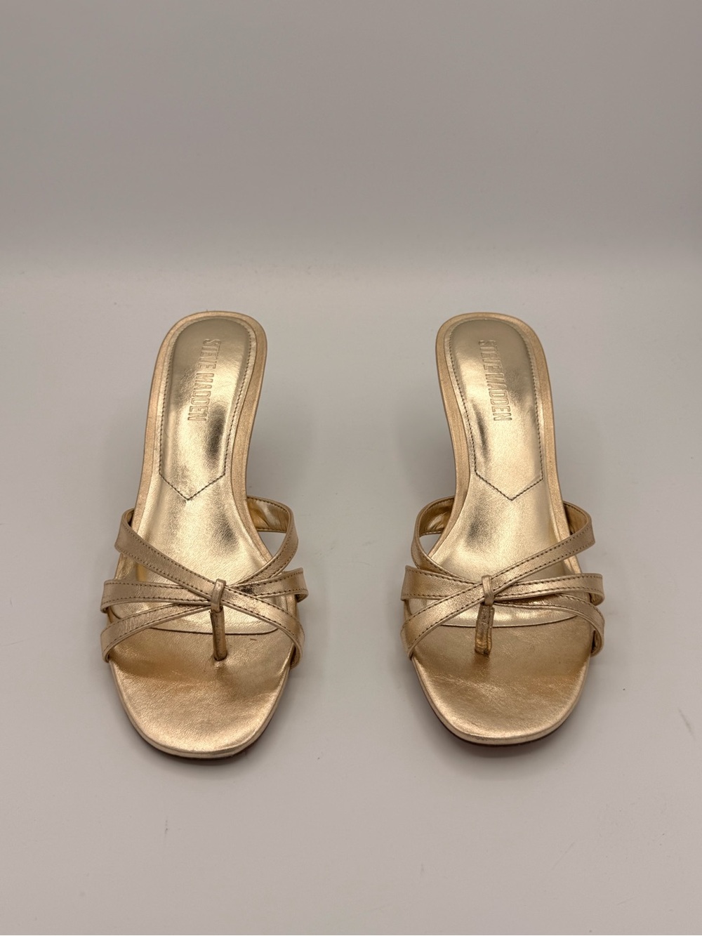 STEVE MADDEN CARY DRESS SANDALS IN GOLD | SLIGHTLY USED - Picture 6 of 11